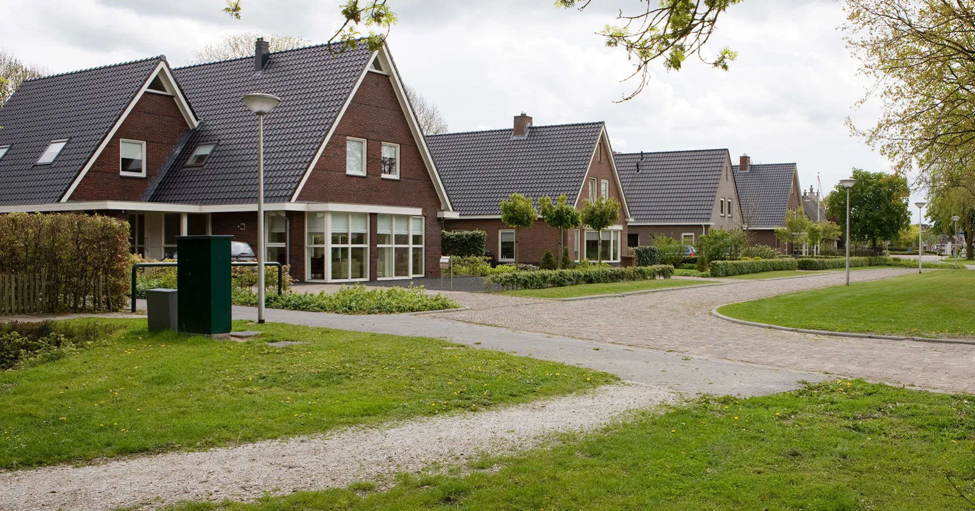 Huizen in een groene woonomgeving